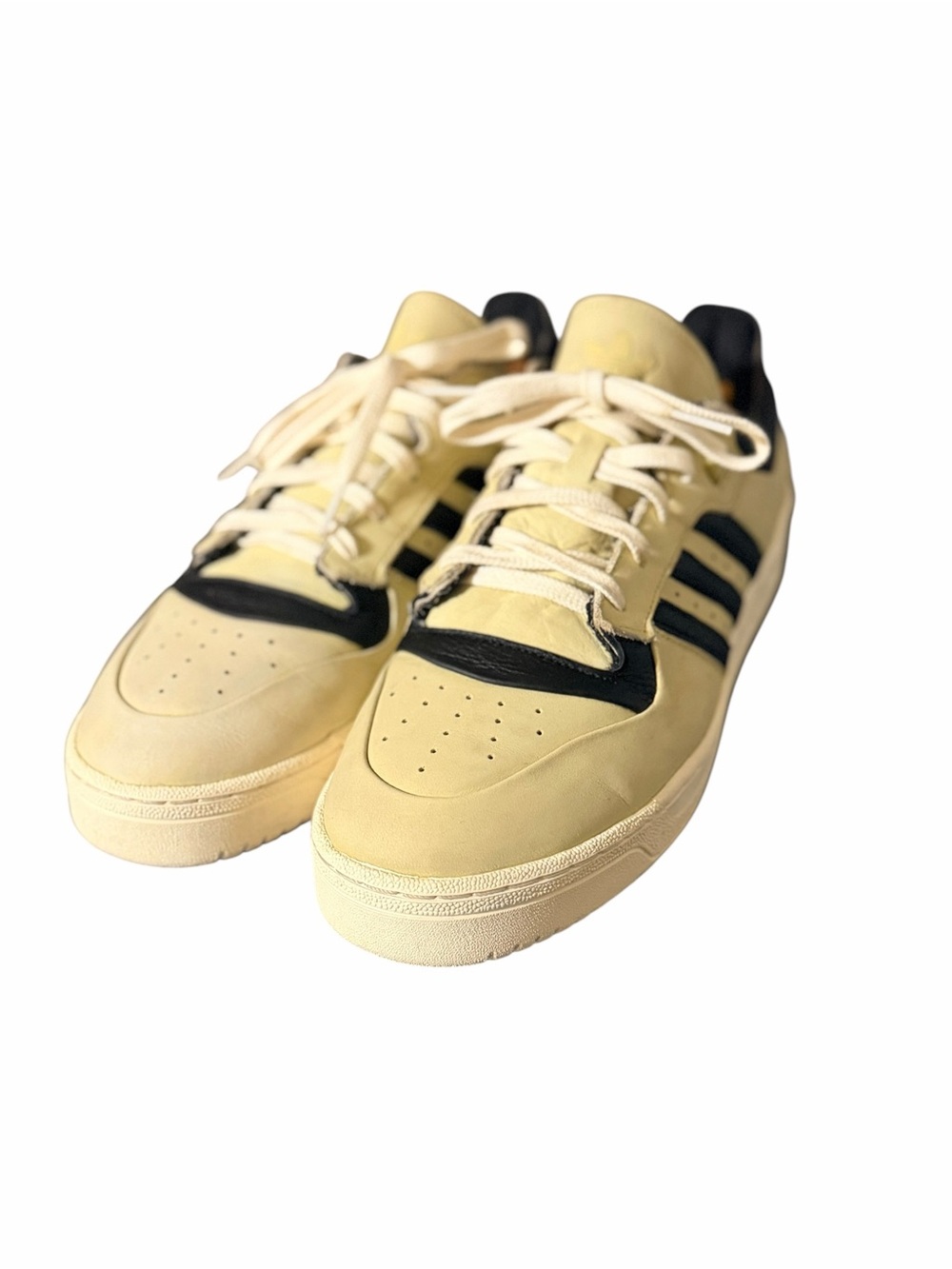Adidas Forum Deconstructed Low Men’s 11.5 Cream Black Leather Sneakers - Picture 5 of 9